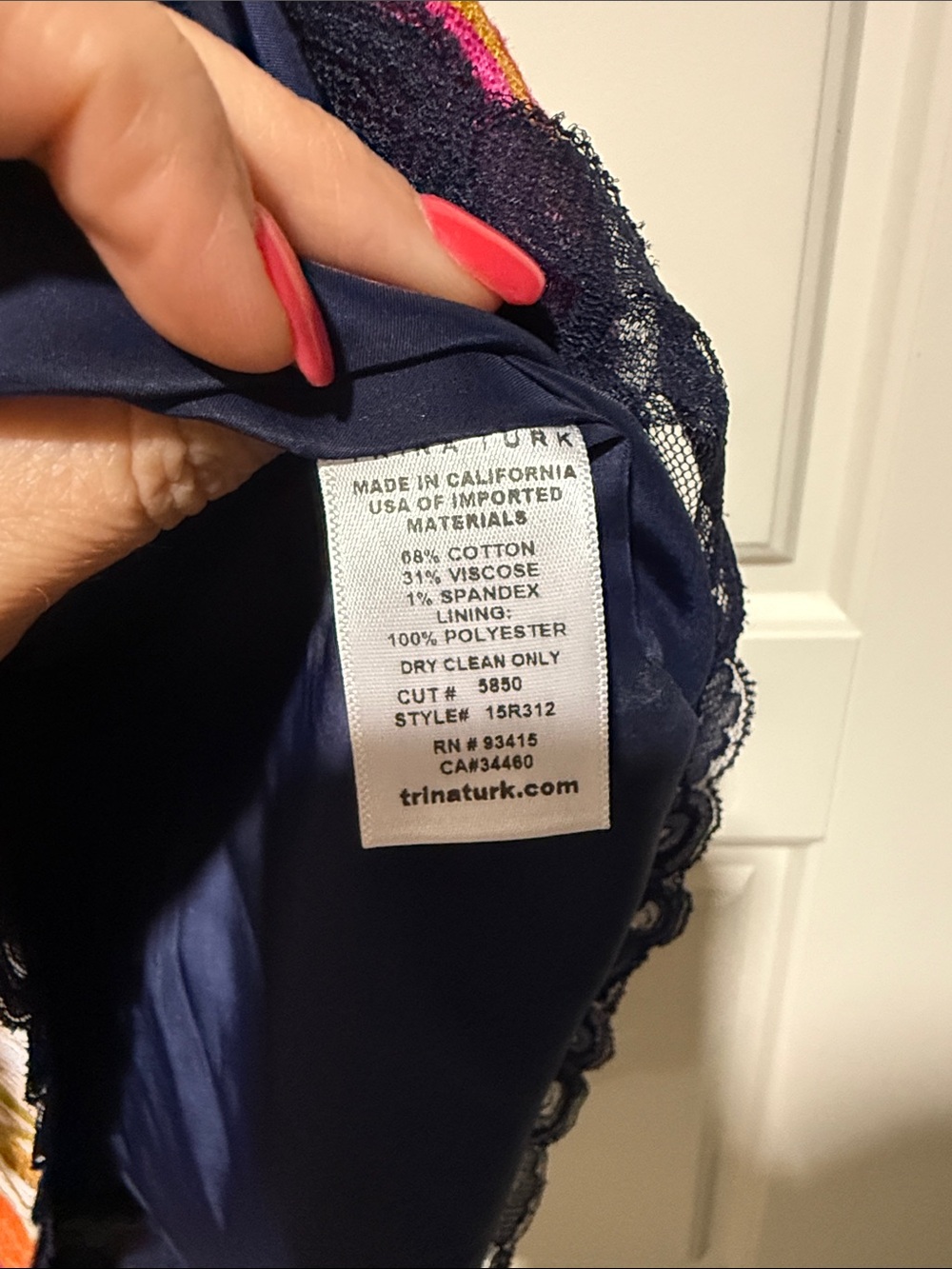 Trina Turk Navy Floral Mini Dress - Picture 4 of 8
